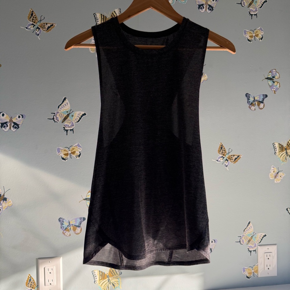 lululemon athletica Heather Gray Cinch Back Tank Top